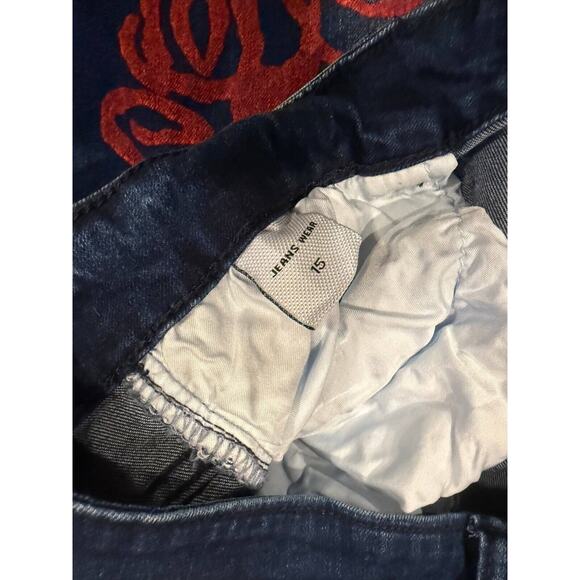 Blue Connection Distressed Graffiti Jeans Womens 15 Blue Denim 5 Pockets Preppy - Picture 4 of 13
